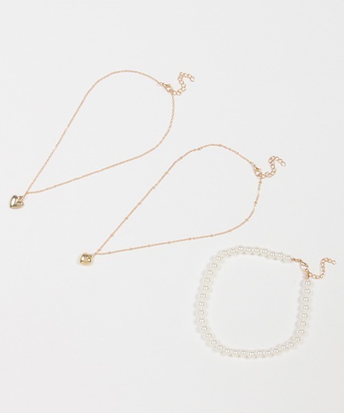 LOVETOXIC（ラブトキシック）の「【ＷＥＢ・一部店舗限定】【３本セット】パール＆ゴールドネックレス（ネックレス・キッズ・ゴールド・FREE）」の2枚目の写真