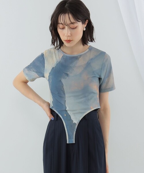 Ray BEAMS（レイビームス）の「Ray BEAMS / プリント ボディスーツ Tシャツ（Tシャツ/カットソー・レディース・ブルー/グレー・ONE SIZE）」の18枚目の写真