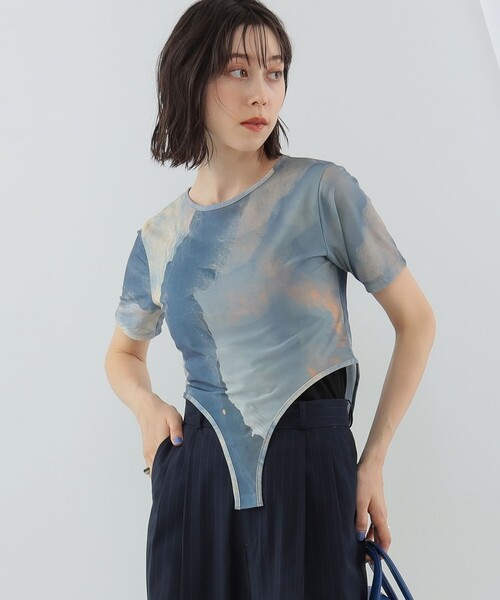 Ray BEAMS（レイビームス）の「Ray BEAMS / プリント ボディスーツ Tシャツ（Tシャツ/カットソー・レディース・ブルー/グレー・ONE SIZE）」の19枚目の写真