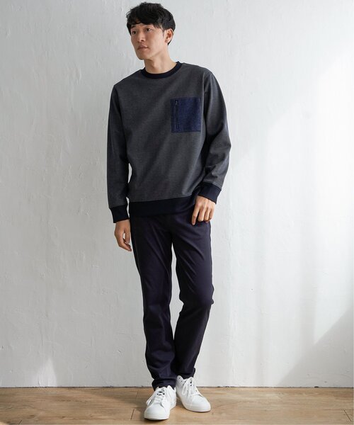 ikka(イッカ)の「ヘリンボン裏起毛プルオーバー(スウェット・メンズ・ネイビー/ブラック/オリーブ・XL/M/L/S)」の13枚目の写真