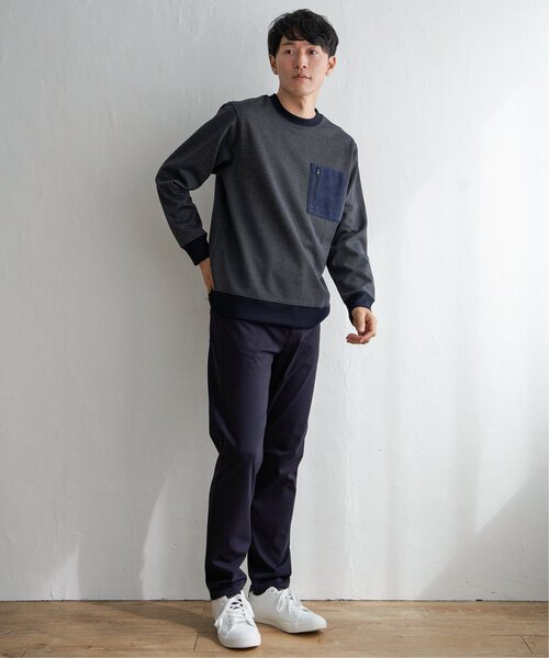 ikka(イッカ)の「ヘリンボン裏起毛プルオーバー(スウェット・メンズ・ネイビー/ブラック/オリーブ・XL/M/L/S)」の14枚目の写真