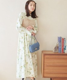 mysty woman | フェザーキャミSET花ワンピース　995413(ワンピース)