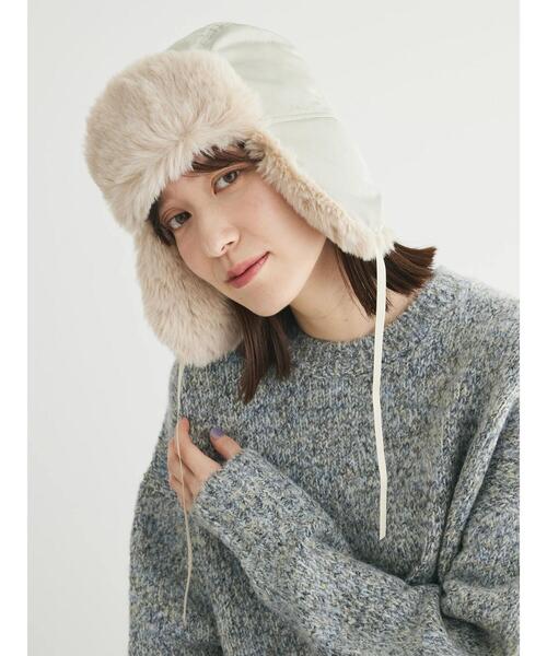 Green　Parks（グリーンパークス）の「・リボンフライトキャップ（キャップ・レディース・オフホワイト/ライトグリーン/ブラック/モカ・FREE）」の5枚目の写真