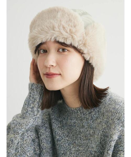 Green　Parks（グリーンパークス）の「・リボンフライトキャップ（キャップ・レディース・オフホワイト/ライトグリーン/ブラック/モカ・FREE）」の6枚目の写真