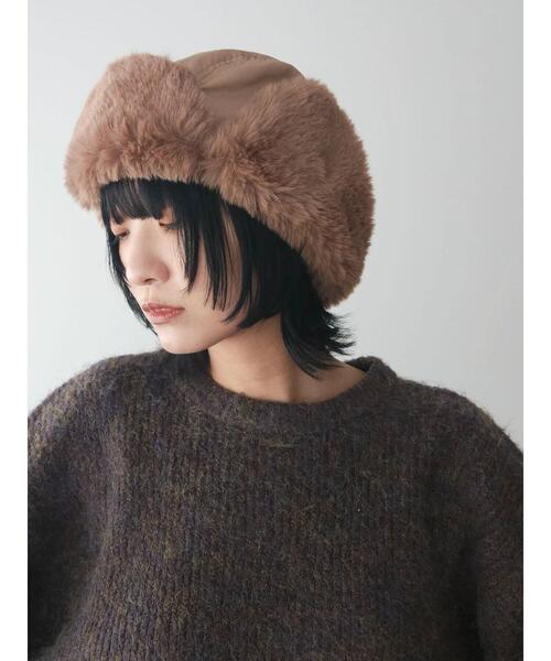 Green　Parks（グリーンパークス）の「・リボンフライトキャップ（キャップ・レディース・オフホワイト/ライトグリーン/ブラック/モカ・FREE）」の7枚目の写真