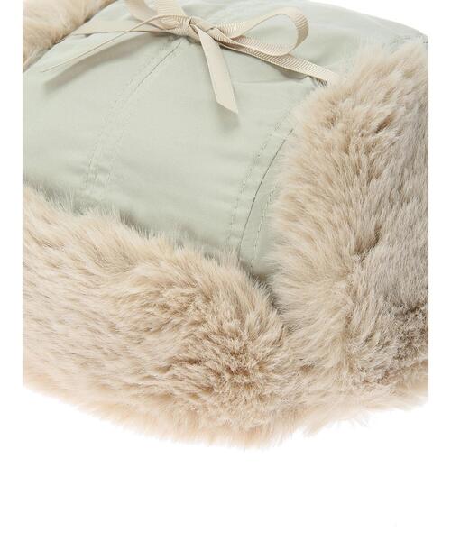 Green　Parks（グリーンパークス）の「・リボンフライトキャップ（キャップ・レディース・オフホワイト/ライトグリーン/ブラック/モカ・FREE）」の10枚目の写真