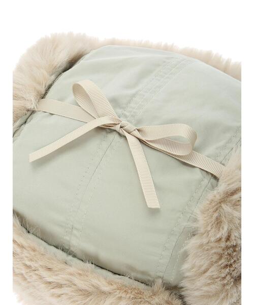 Green　Parks（グリーンパークス）の「・リボンフライトキャップ（キャップ・レディース・オフホワイト/ライトグリーン/ブラック/モカ・FREE）」の11枚目の写真