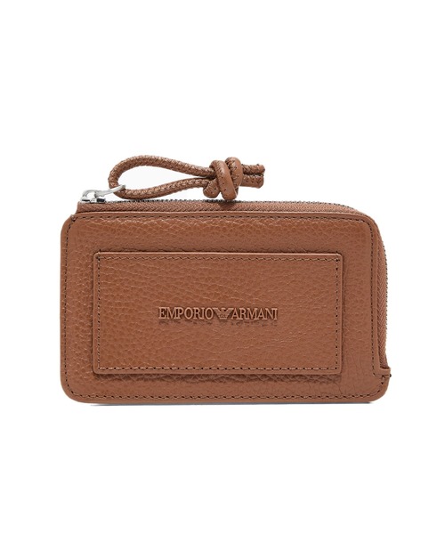 EMPORIO ARMANI（エンポリオアルマーニ）の「【エンポリオ アルマーニ】ジップ付きカードホルダー タンブルレザー フラグメントケース（カードケース・メンズ・ブラック/ブラウン・FREE）」の2枚目の写真