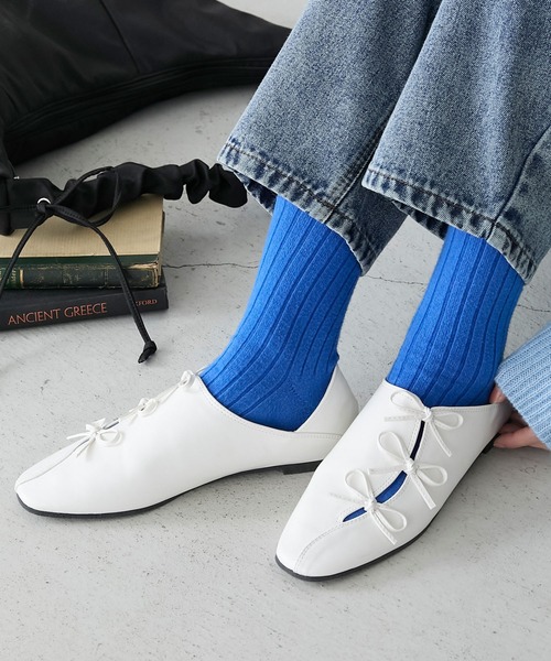 BONLECILL（ボンルシール）の「2Wayスリットリボンシューズ/バブーシュ（パンプス・レディース・オフホワイト/ゴールド/シルバー/ブラック・M/S/L）」の12枚目の写真