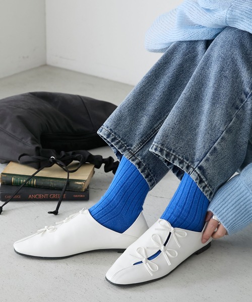 BONLECILL（ボンルシール）の「2Wayスリットリボンシューズ/バブーシュ（パンプス・レディース・オフホワイト/ゴールド/シルバー/ブラック・M/S/L）」の13枚目の写真