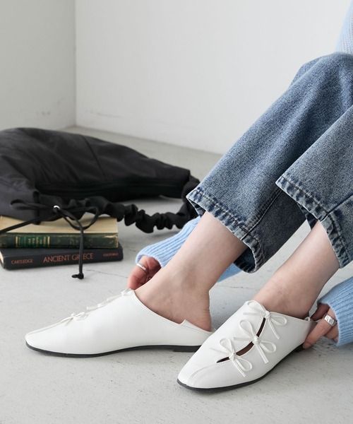 BONLECILL（ボンルシール）の「2Wayスリットリボンシューズ/バブーシュ（パンプス・レディース・オフホワイト/ゴールド/シルバー/ブラック・M/S/L）」の14枚目の写真