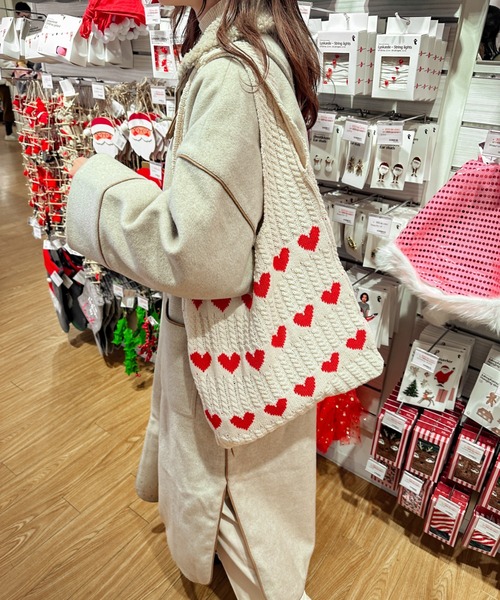 Ambre Neige（アンブルネージュ）の「ハートニットトートバッグ／【WEB/EC限定商品】（トートバッグ・レディース・アイボリー・FREE）」の5枚目の写真