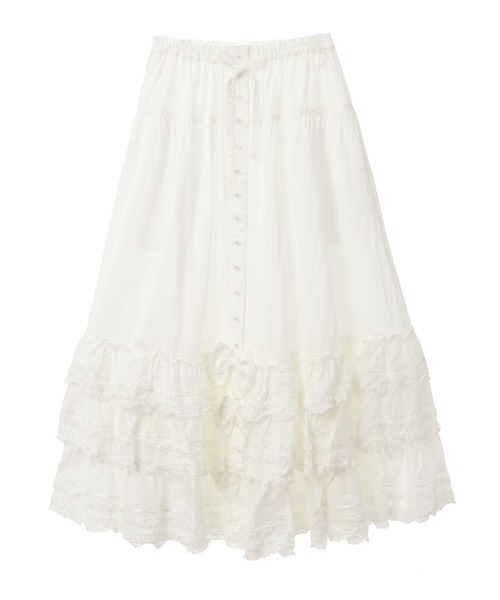 PINK HOUSE（ピンクハウス）の「フランス製レース使いスカート（スカート・レディース・ミント/ブラック/ピンク/サックスブルー/ホワイト・フリー）」の8枚目の写真