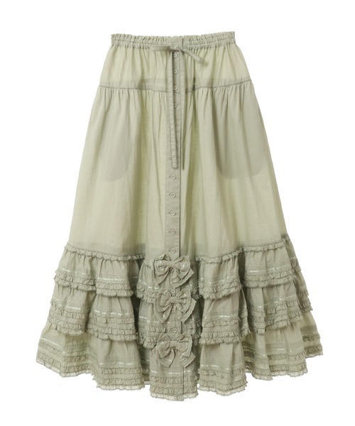 PINK HOUSE（ピンクハウス）の「フランス製レース使いスカート（スカート・レディース・ミント/ブラック/ピンク/サックスブルー/ホワイト・フリー）」の10枚目の写真