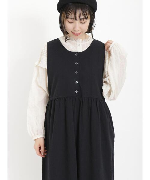 Samansa Mos2（サマンサ モスモス）の「シャーリングレースピンタックブラウス（シャツ/ブラウス・レディース・キナリ/オフホワイト/ブラック・F）」の10枚目の写真