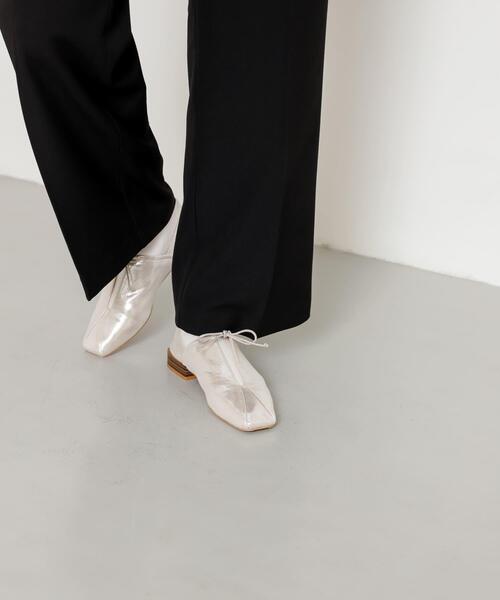 SENSE OF PLACE by URBAN RESEARCH（センスオブプレイスバイアーバンリサーチ）の「スクエアトゥレースアップシューズ（その他シューズ・レディース・シルバー/ブラック/ゴールド・SMALL/MEDIUM/LARGE）」の5枚目の写真