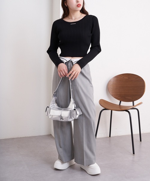 Chico(チコ)の「【新色追加】2ポケットバッグ(ショルダーバッグ・レディース・シルバー/ブラック/アイボリー/ブラウン・FREE)」の14枚目の写真