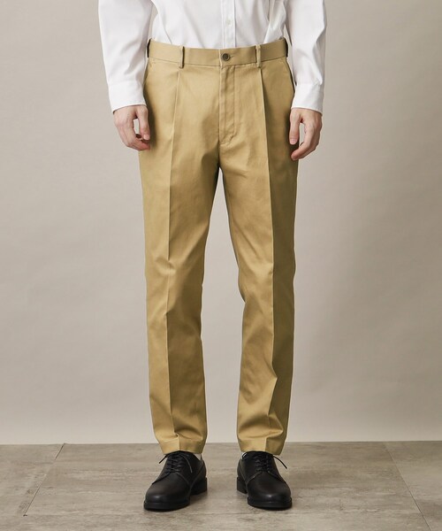 ◇【ON/OFF兼用】ストレッチチノスラックス ベージュ/デニム