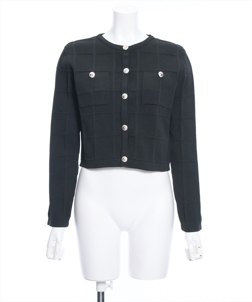 clear（クリア）の「エンボスチェックニットカーディガン[セットアップ可能]（カーディガン/ボレロ・レディース・アイボリー/ブラック/ピンク・F）」の20枚目の写真