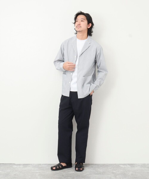 NOLLEY'S goodman（ノーリーズグッドマン）の「《セットアップ対応》【WORK ABOUT】COOLMAX サッカーシャツジャケット（シャツ/ブラウス・メンズ・ホワイト系その他/ブルー系その他・S/M/L）」の12枚目の写真