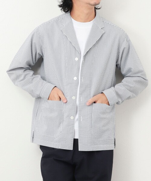 NOLLEY'S goodman（ノーリーズグッドマン）の「《セットアップ対応》【WORK ABOUT】COOLMAX サッカーシャツジャケット（シャツ/ブラウス・メンズ・ホワイト系その他/ブルー系その他・S/M/L）」の15枚目の写真