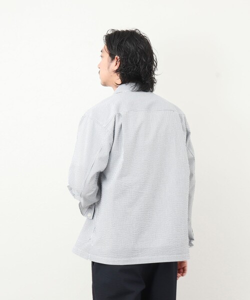 NOLLEY'S goodman（ノーリーズグッドマン）の「《セットアップ対応》【WORK ABOUT】COOLMAX サッカーシャツジャケット（シャツ/ブラウス・メンズ・ホワイト系その他/ブルー系その他・S/M/L）」の3枚目の写真