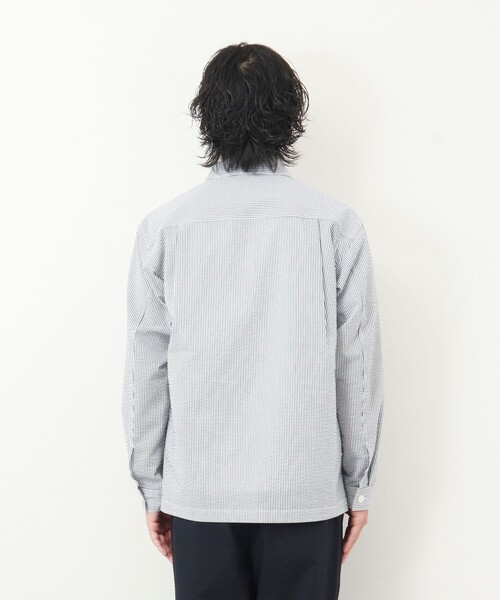 NOLLEY'S goodman（ノーリーズグッドマン）の「《セットアップ対応》【WORK ABOUT】COOLMAX サッカーシャツジャケット（シャツ/ブラウス・メンズ・ホワイト系その他/ブルー系その他・S/M/L）」の6枚目の写真