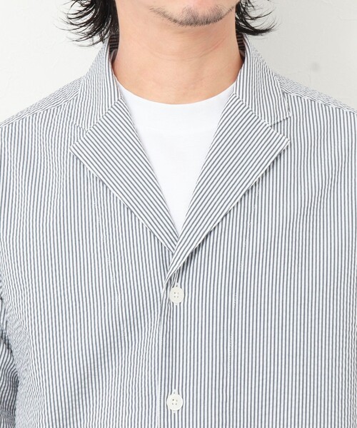 NOLLEY'S goodman（ノーリーズグッドマン）の「《セットアップ対応》【WORK ABOUT】COOLMAX サッカーシャツジャケット（シャツ/ブラウス・メンズ・ホワイト系その他/ブルー系その他・S/M/L）」の7枚目の写真