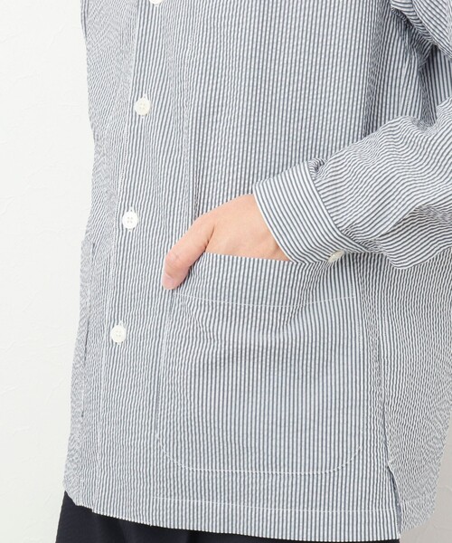 NOLLEY'S goodman（ノーリーズグッドマン）の「《セットアップ対応》【WORK ABOUT】COOLMAX サッカーシャツジャケット（シャツ/ブラウス・メンズ・ホワイト系その他/ブルー系その他・S/M/L）」の8枚目の写真