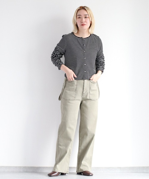 cepo（セポ）の「バックリボン ソデギャザーボーダーカーデ（カーディガン/ボレロ・レディース・オフホワイト/ブラック・M）」の3枚目の写真