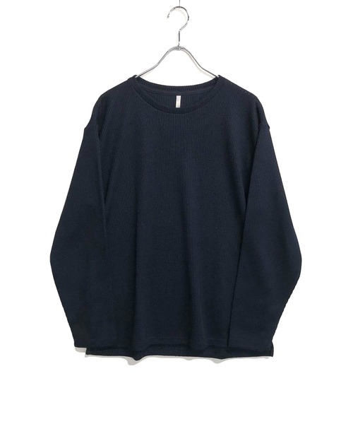 TRAP/U (トラップユー)の「ハニカムワッフルジャージ / クルーネック ロンTee(長袖)(Tシャツ/カットソー・メンズ・ホワイト/ネイビー/ブラック・M/L)」の1枚目の写真