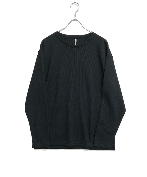 TRAP/U (トラップユー)の「ハニカムワッフルジャージ / クルーネック ロンTee(長袖)(Tシャツ/カットソー・メンズ・ホワイト/ネイビー/ブラック・M/L)」の3枚目の写真