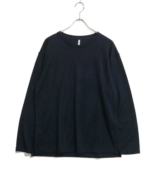 TRAP/U (トラップユー)の「ハニカムワッフルジャージ / クルーネック ロンTee(長袖)(Tシャツ/カットソー・メンズ・ホワイト/ネイビー/ブラック・M/L)」の6枚目の写真