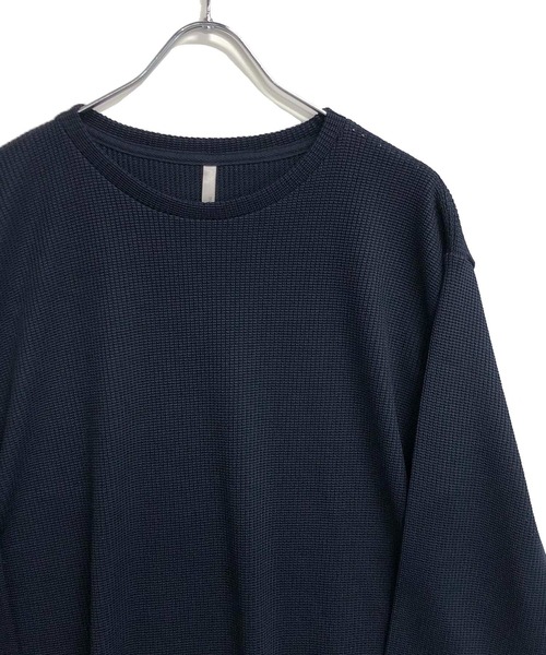 TRAP/U (トラップユー)の「ハニカムワッフルジャージ / クルーネック ロンTee(長袖)(Tシャツ/カットソー・メンズ・ホワイト/ネイビー/ブラック・M/L)」の9枚目の写真