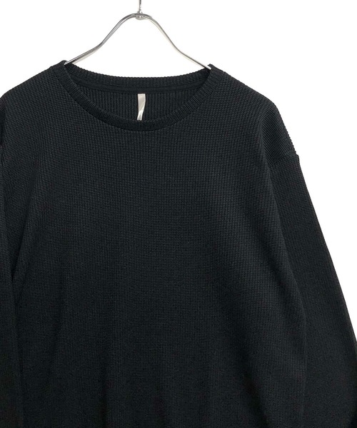 TRAP/U (トラップユー)の「ハニカムワッフルジャージ / クルーネック ロンTee(長袖)(Tシャツ/カットソー・メンズ・ホワイト/ネイビー/ブラック・M/L)」の8枚目の写真