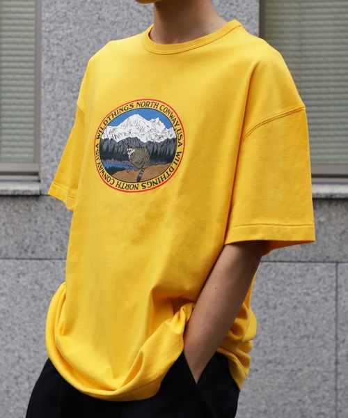 WILD THINGS(ワイルドシングス)の「【WILDTHINGS/ワイルドシングス】 デナリキャット | DENALI CAT(Tシャツ/カットソー・メンズ・グリーン/ホワイト/イエロー/チャコールグレー・S/M/L/XL/XS)」の1枚目の写真