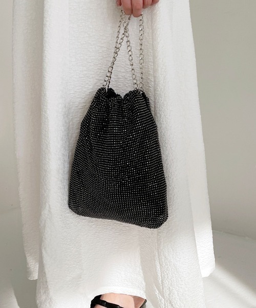 Heather(ヘザー)の「2WAYラインストーンBAG 110529(ショルダーバッグ・レディース・ブラック/シルバー・ONE SIZE)」の3枚目の写真