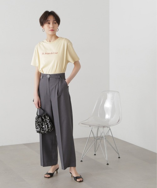 N.（N. Natural Beauty Basic）（エヌエヌナチュラルビューティーベーシック）の「◆モダンフォントロゴＴシャツ（Tシャツ/カットソー・レディース・オフホワイト/ベージュ/モカ・MEDIUM）」の6枚目の写真