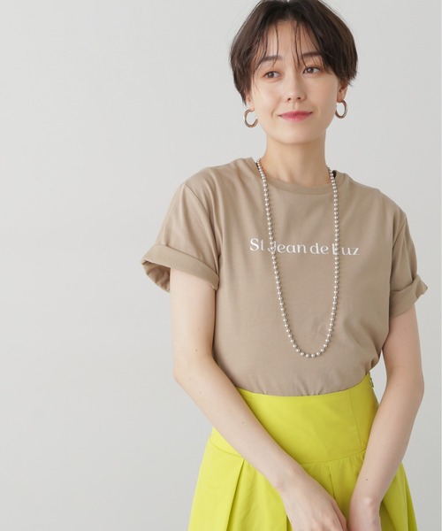 N.（N. Natural Beauty Basic）（エヌエヌナチュラルビューティーベーシック）の「◆モダンフォントロゴＴシャツ（Tシャツ/カットソー・レディース・オフホワイト/ベージュ/モカ・MEDIUM）」の10枚目の写真