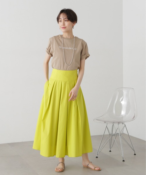 N.（N. Natural Beauty Basic）（エヌエヌナチュラルビューティーベーシック）の「◆モダンフォントロゴＴシャツ（Tシャツ/カットソー・レディース・オフホワイト/ベージュ/モカ・MEDIUM）」の11枚目の写真