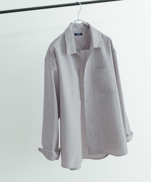 ITEMS URBANRESEARCH（アイテムズ アーバンリサーチ）の「ミックスカラー ポリトロレギュラーカラーシャツ（シャツ/ブラウス・メンズ・ライトブルー/グレー/ベージュ/ライトカーキ・MEDIUM/LARGE）」の2枚目の写真