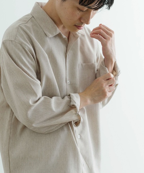 ITEMS URBANRESEARCH（アイテムズ アーバンリサーチ）の「ミックスカラー ポリトロレギュラーカラーシャツ（シャツ/ブラウス・メンズ・ライトブルー/グレー/ベージュ/ライトカーキ・MEDIUM/LARGE）」の12枚目の写真