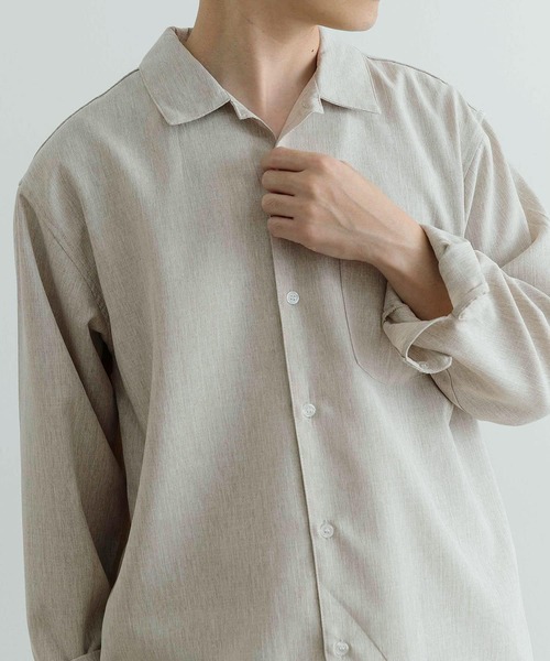 ITEMS URBANRESEARCH（アイテムズ アーバンリサーチ）の「ミックスカラー ポリトロレギュラーカラーシャツ（シャツ/ブラウス・メンズ・ライトブルー/グレー/ベージュ/ライトカーキ・MEDIUM/LARGE）」の13枚目の写真