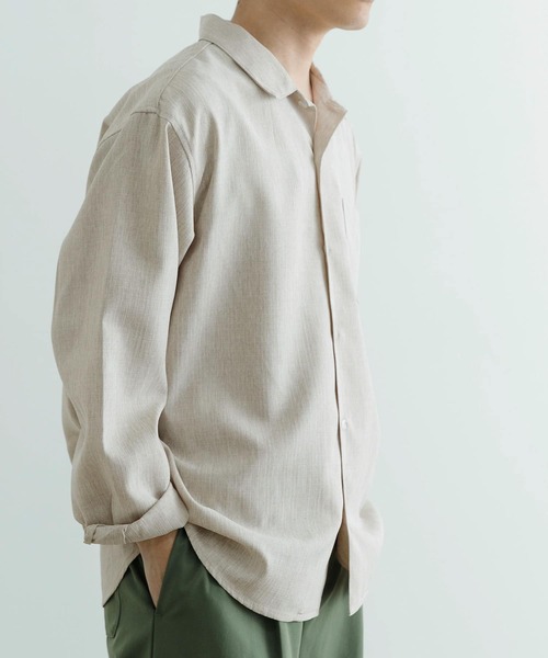 ITEMS URBANRESEARCH（アイテムズ アーバンリサーチ）の「ミックスカラー ポリトロレギュラーカラーシャツ（シャツ/ブラウス・メンズ・ライトブルー/グレー/ベージュ/ライトカーキ・MEDIUM/LARGE）」の15枚目の写真