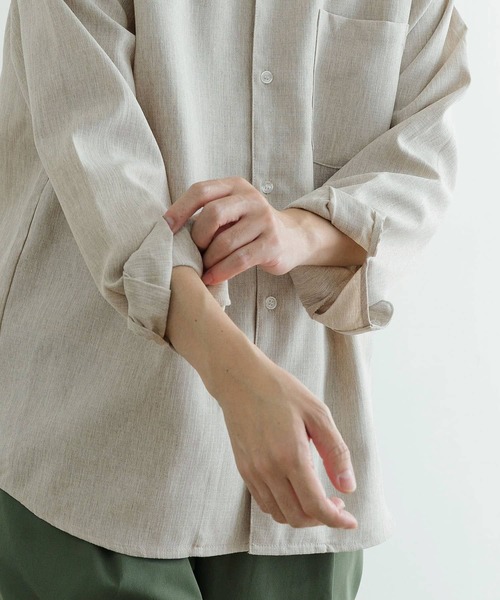 ITEMS URBANRESEARCH（アイテムズ アーバンリサーチ）の「ミックスカラー ポリトロレギュラーカラーシャツ（シャツ/ブラウス・メンズ・ライトブルー/グレー/ベージュ/ライトカーキ・MEDIUM/LARGE）」の16枚目の写真