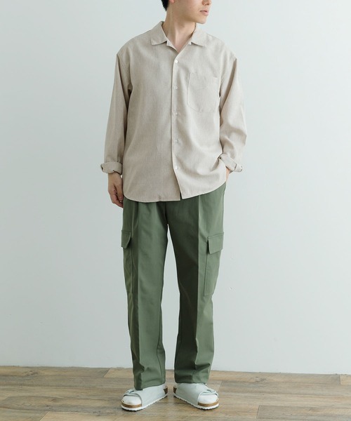 ITEMS URBANRESEARCH（アイテムズ アーバンリサーチ）の「ミックスカラー ポリトロレギュラーカラーシャツ（シャツ/ブラウス・メンズ・ライトブルー/グレー/ベージュ/ライトカーキ・MEDIUM/LARGE）」の17枚目の写真