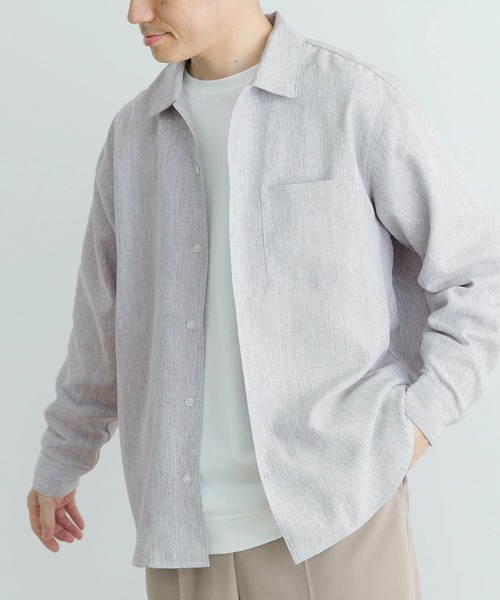 ITEMS URBANRESEARCH（アイテムズ アーバンリサーチ）の「ミックスカラー ポリトロレギュラーカラーシャツ（シャツ/ブラウス・メンズ・ライトブルー/グレー/ベージュ/ライトカーキ・MEDIUM/LARGE）」の18枚目の写真