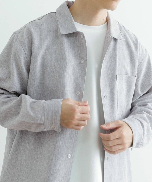 ITEMS URBANRESEARCH（アイテムズ アーバンリサーチ）の「ミックスカラー ポリトロレギュラーカラーシャツ（シャツ/ブラウス・メンズ・ライトブルー/グレー/ベージュ/ライトカーキ・MEDIUM/LARGE）」の19枚目の写真