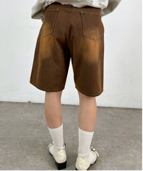 WHO'S WHO gallery(フーズフーギャラリー)の「【SLOPPY/スロッピー】ハーフデニムパンツ(デニムパンツ・レディース・ブラック/サックスブルー/ネイビー/ブラウン・FREE)」の12枚目の写真