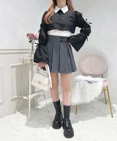 apres jour（アプレジュール）の「リボンマムルークショートブラウス【ZOZOTOWN限定アイテム】（シャツ/ブラウス・レディース・オフホワイト/グレー/ブラック/アイボリー・X-LARGE/フリー）」の17枚目の写真